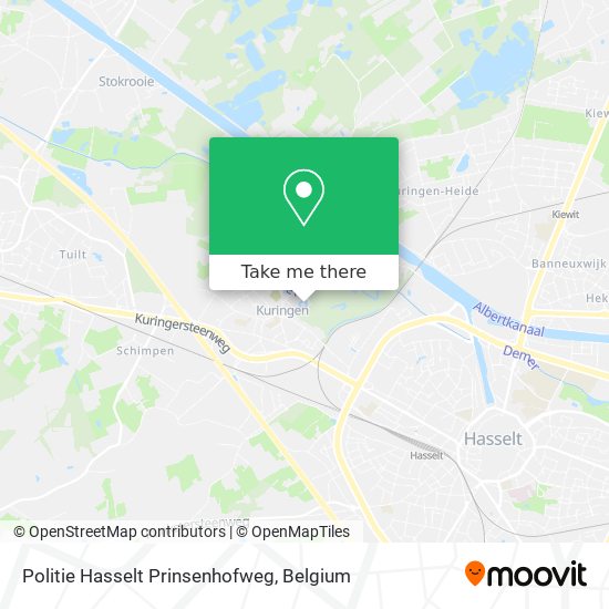 Politie Hasselt Prinsenhofweg plan