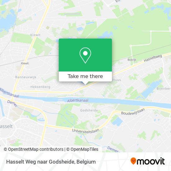 Hasselt Weg naar Godsheide plan