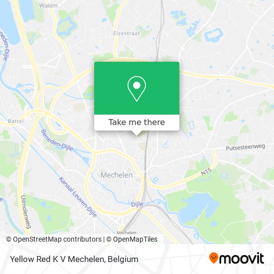 Yellow Red K V Mechelen map