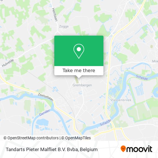 Tandarts Pieter Malfliet B.V. Bvba map