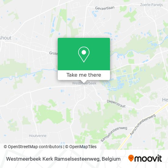 Westmeerbeek Kerk Ramselsesteenweg map