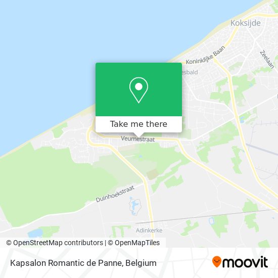 Kapsalon Romantic de Panne map