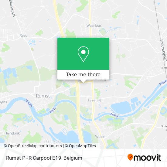 Rumst P+R Carpool E19 map