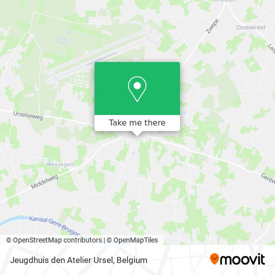 Jeugdhuis den Atelier Ursel map