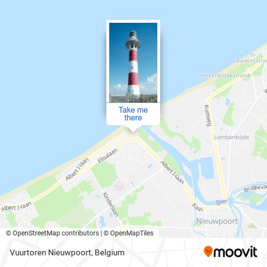 Vuurtoren Nieuwpoort map