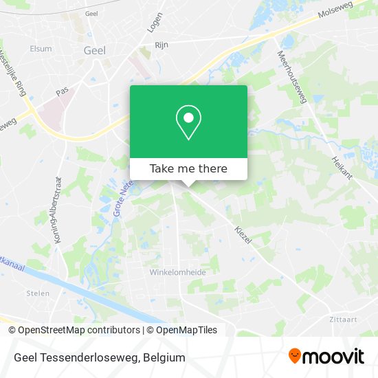 Geel Tessenderloseweg map