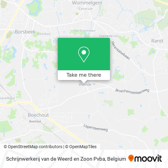 Schrijnwerkerij van de Weerd en Zoon Pvba plan