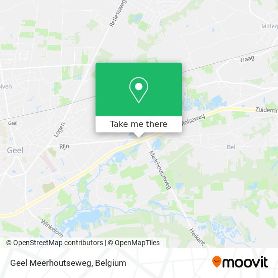 Geel Meerhoutseweg map