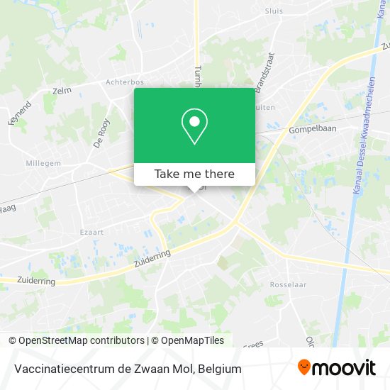 Vaccinatiecentrum de Zwaan Mol map