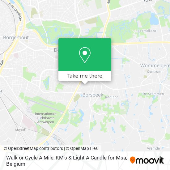 Walk or Cycle A Mile, KM's & Light A Candle for Msa map