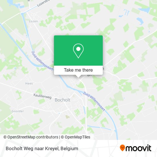 Bocholt Weg naar Kreyel map