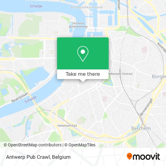 Antwerp Pub Crawl map