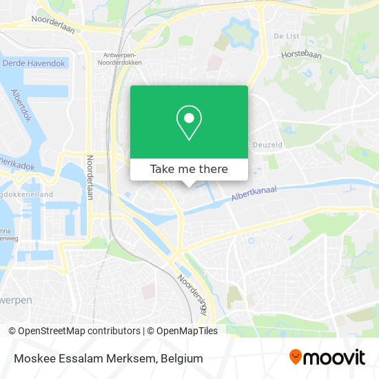 Moskee Essalam Merksem map