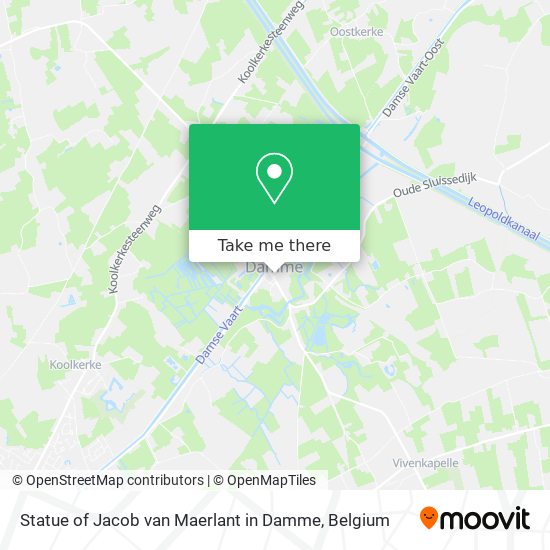 Statue of Jacob van Maerlant in Damme map