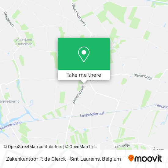 Zakenkantoor P. de Clerck - Sint-Laureins map