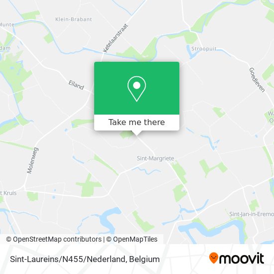 Sint-Laureins/N455/Nederland map