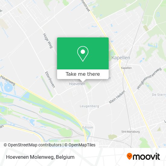 Hoevenen Molenweg map