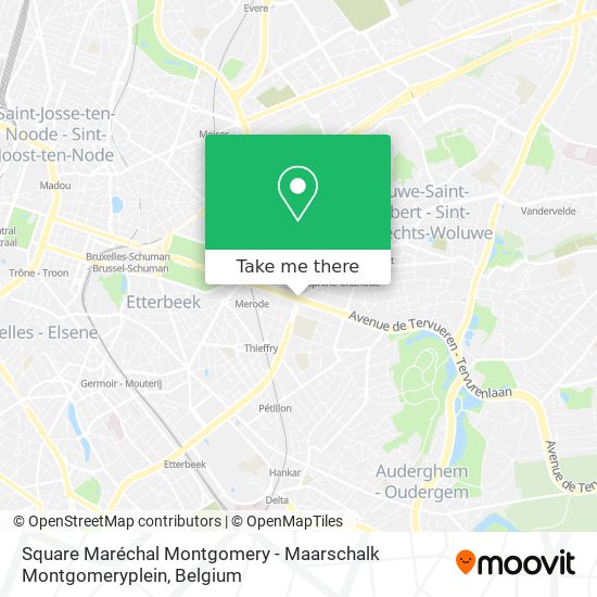 Square Maréchal Montgomery - Maarschalk Montgomeryplein map