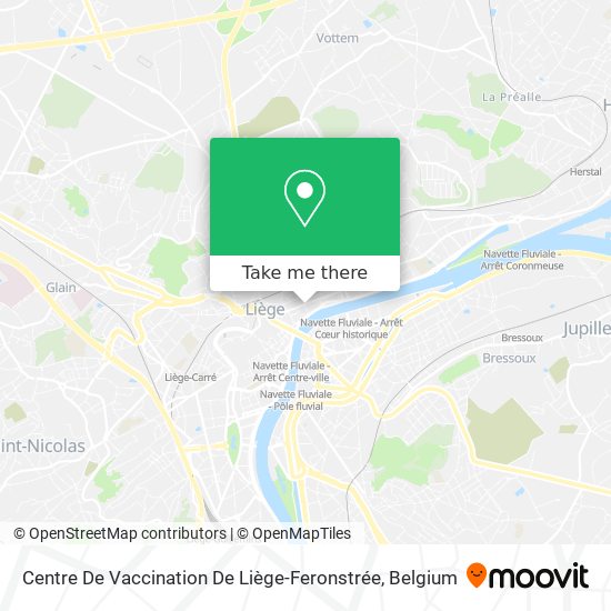 Centre De Vaccination De Liège-Feronstrée map