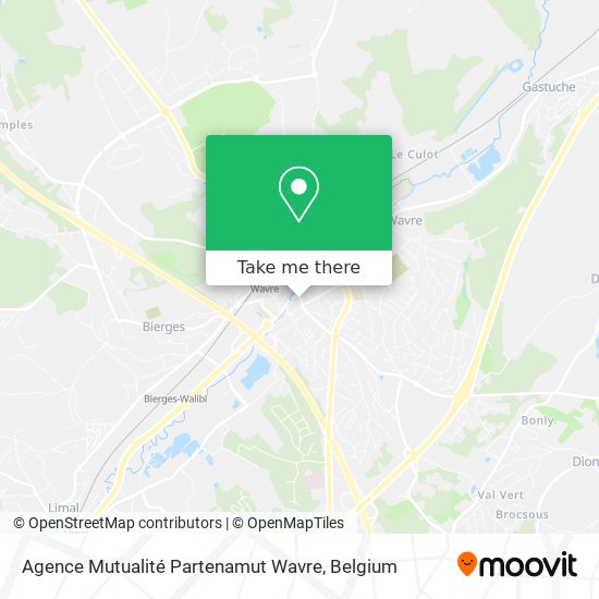 Agence Mutualité Partenamut Wavre map