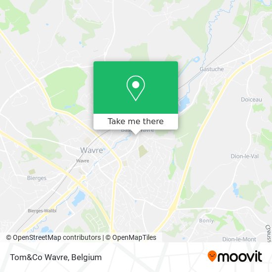 Tom&Co Wavre map