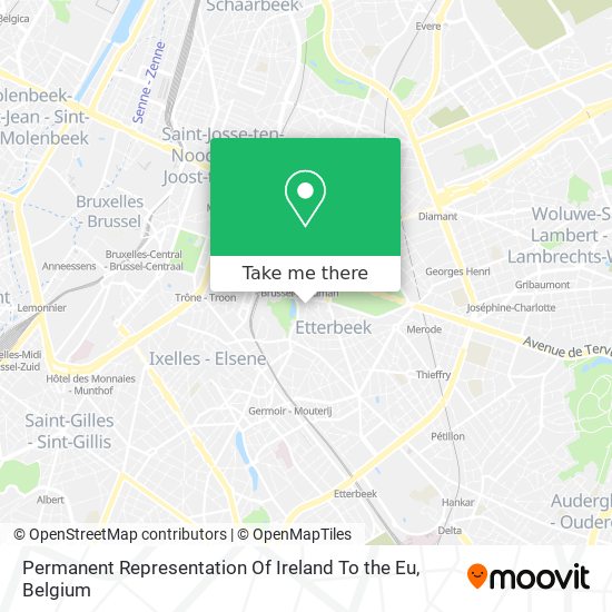 Permanent Representation Of Ireland To the Eu map