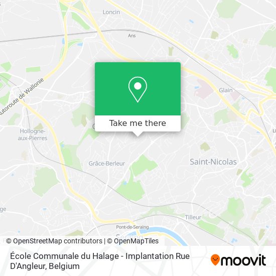 École Communale du Halage - Implantation Rue D'Angleur plan
