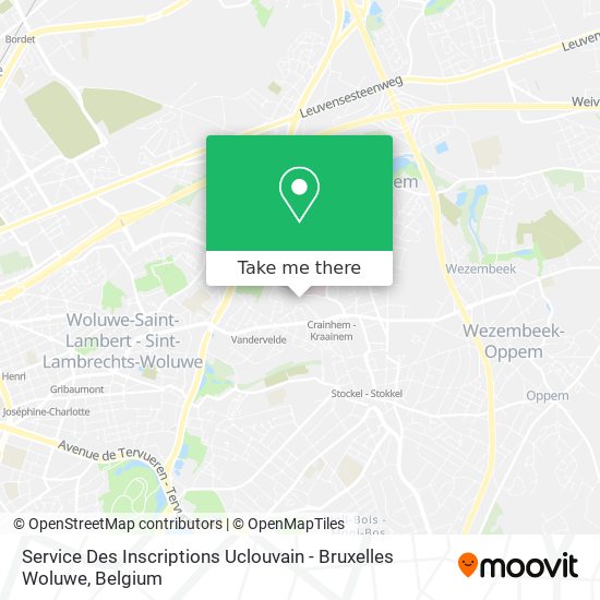 Service Des Inscriptions Uclouvain - Bruxelles Woluwe map