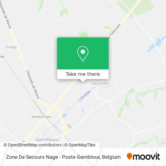 Zone De Secours Nage - Poste Gembloux map