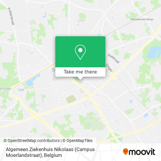 Algemeen Ziekenhuis Nikolaas (Campus Moerlandstraat) map