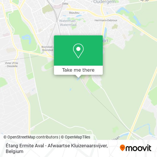 Étang Ermite Aval - Afwaartse Kluizenaarsvijver map