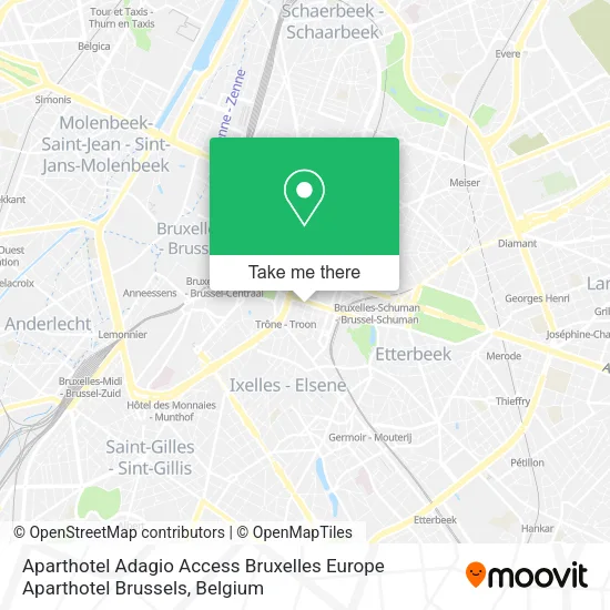 Aparthotel Adagio Access Bruxelles Europe Aparthotel Brussels map