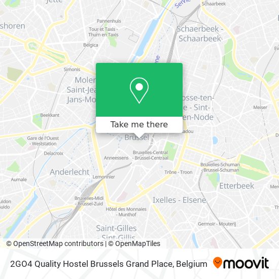 2GO4 Quality Hostel Brussels Grand Place plan