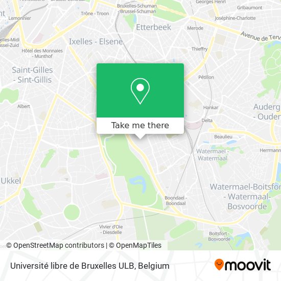 Université libre de Bruxelles ULB map