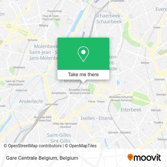 Gare Centrale Belgium map