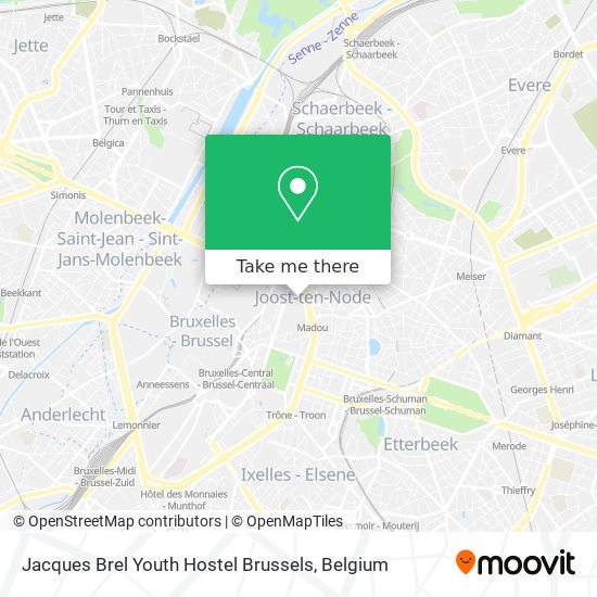 Jacques Brel Youth Hostel Brussels map