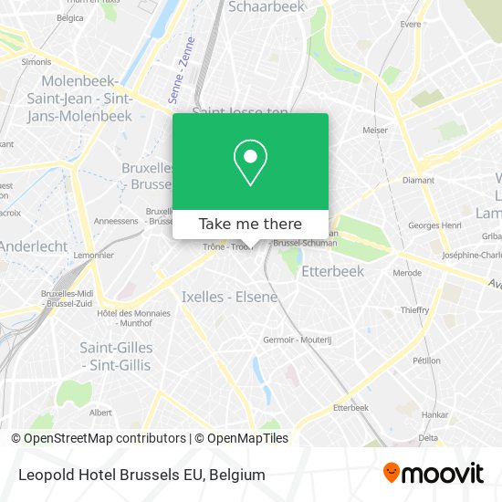 Leopold Hotel Brussels EU map