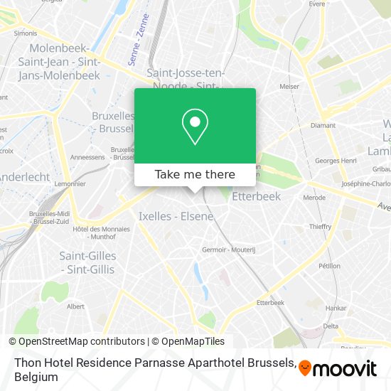 Thon Hotel Residence Parnasse Aparthotel Brussels map