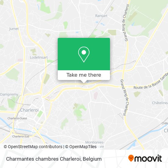 Charmantes chambres Charleroi map