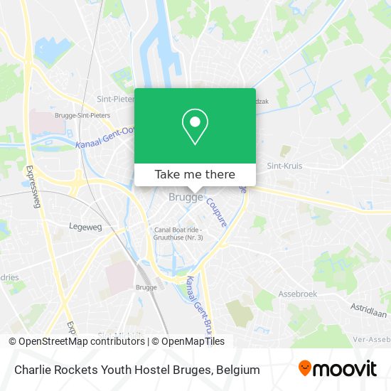 Charlie Rockets Youth Hostel Bruges map