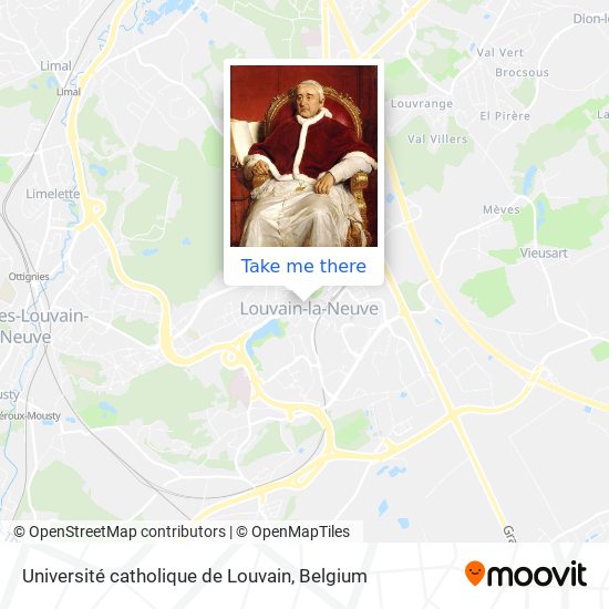 Université catholique de Louvain map