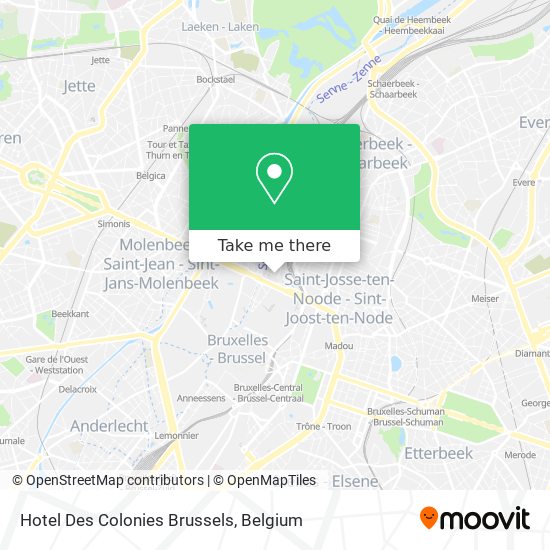 Hotel Des Colonies Brussels map