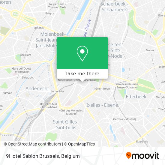 9Hotel Sablon Brussels map