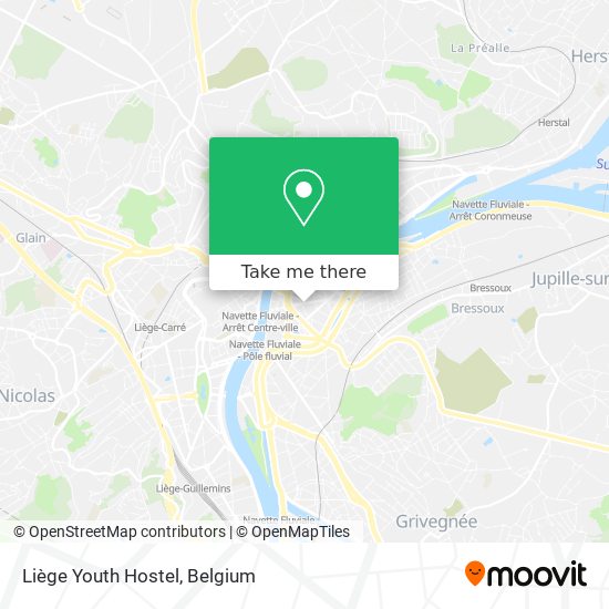 Liège Youth Hostel map