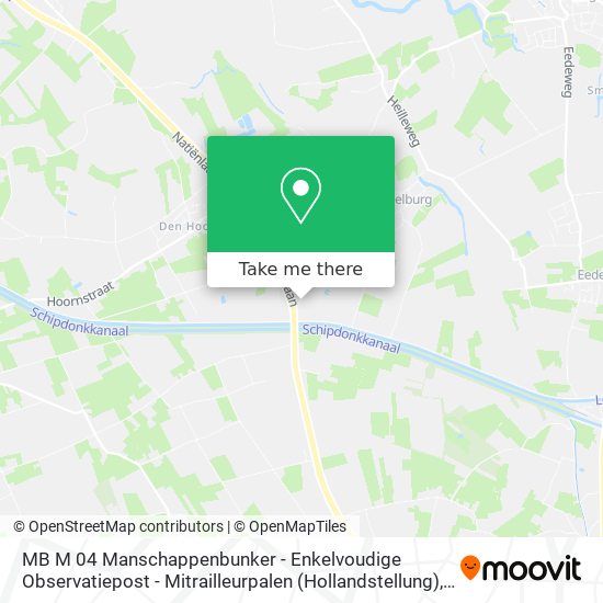 MB M 04 Manschappenbunker - Enkelvoudige Observatiepost - Mitrailleurpalen (Hollandstellung) map