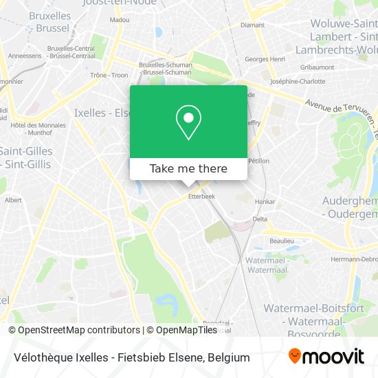 Vélothèque Ixelles - Fietsbieb Elsene map