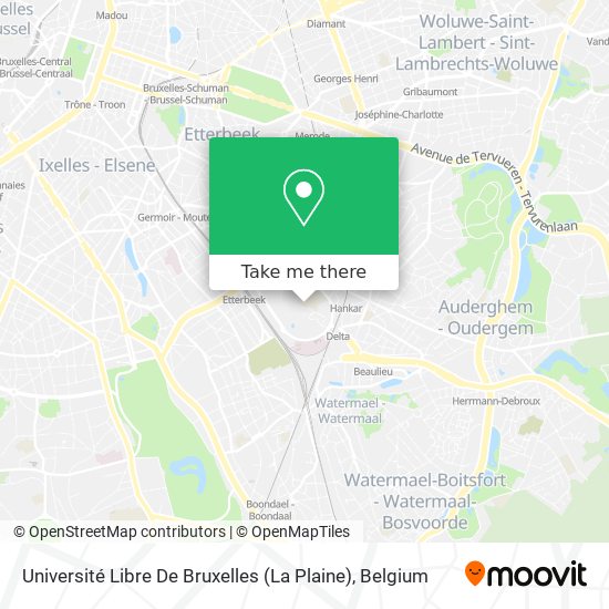 Université Libre De Bruxelles (La Plaine) plan