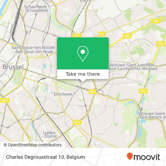 Charles Degrouxstraat 10 map