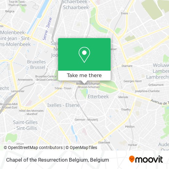 Chapel of the Resurrection Belgium map