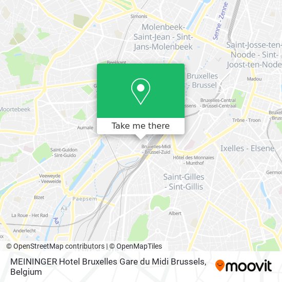 MEININGER Hotel Bruxelles Gare du Midi Brussels map